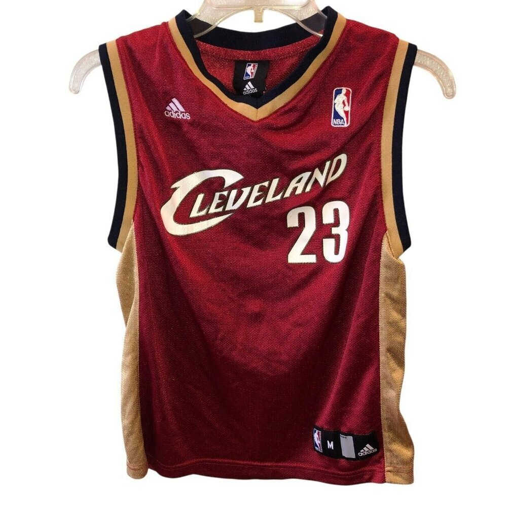 Adidas Kids Medium 10 12 Red Cleveland Cavaliers Cavs LeBron James 23 Jersey M